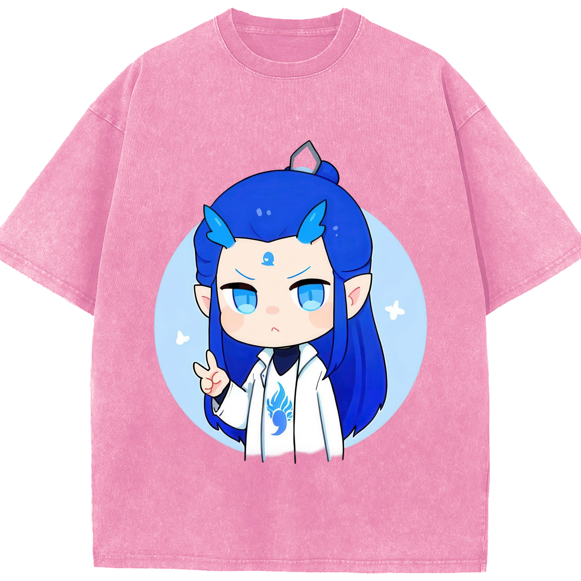 （画像用） Ne Zha 2 ナタ 魔童の大暴れ 綿100% ヴィンテージ風 半袖Tシャツ（フロントプリント）